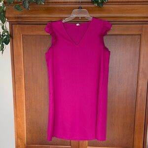 Vibrant Pink Sleeveless A line Dress